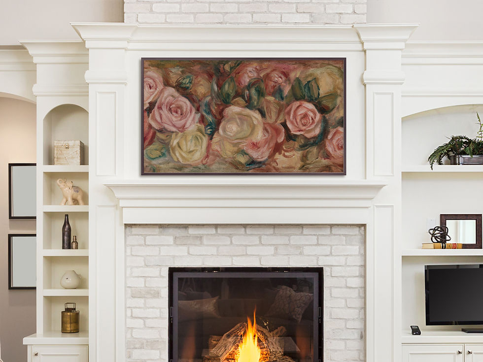 Thumbnail: Samsung frame TV art pink rose painting