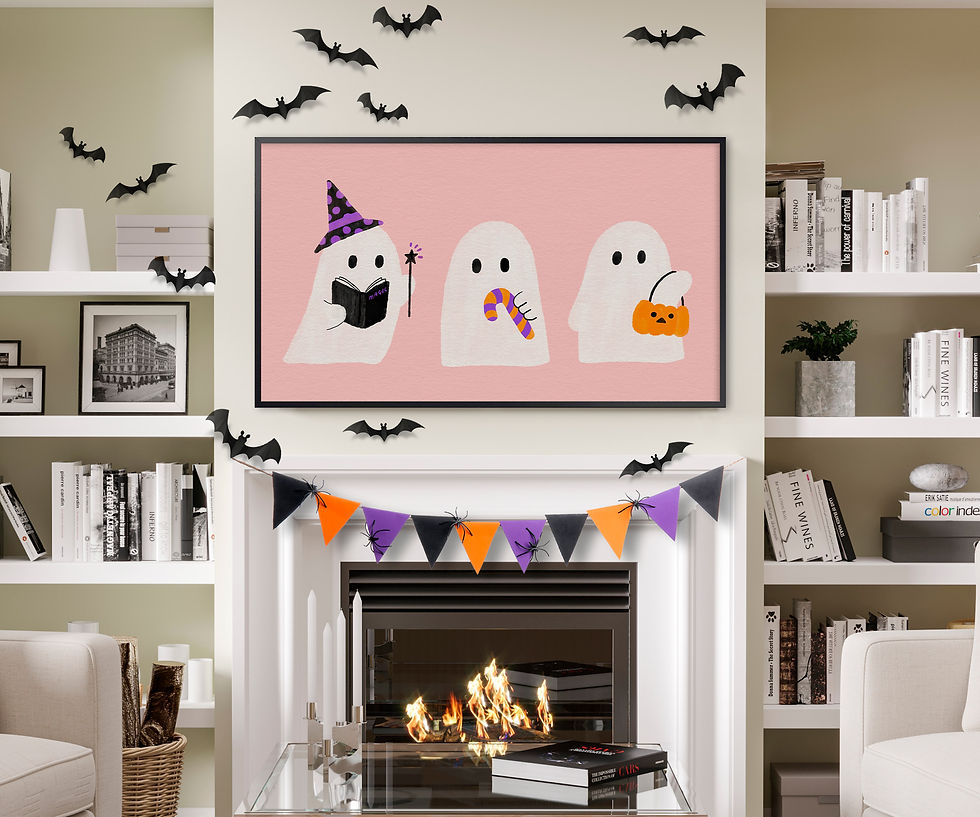 Halloween frame tv art spooky home decoration