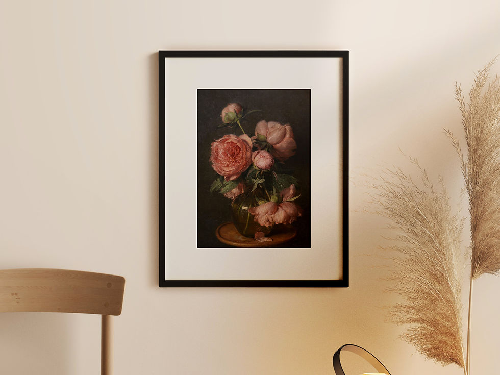 Thumbnail: Vintage Pink Peony Still Life Wall Art Digital Download #V1