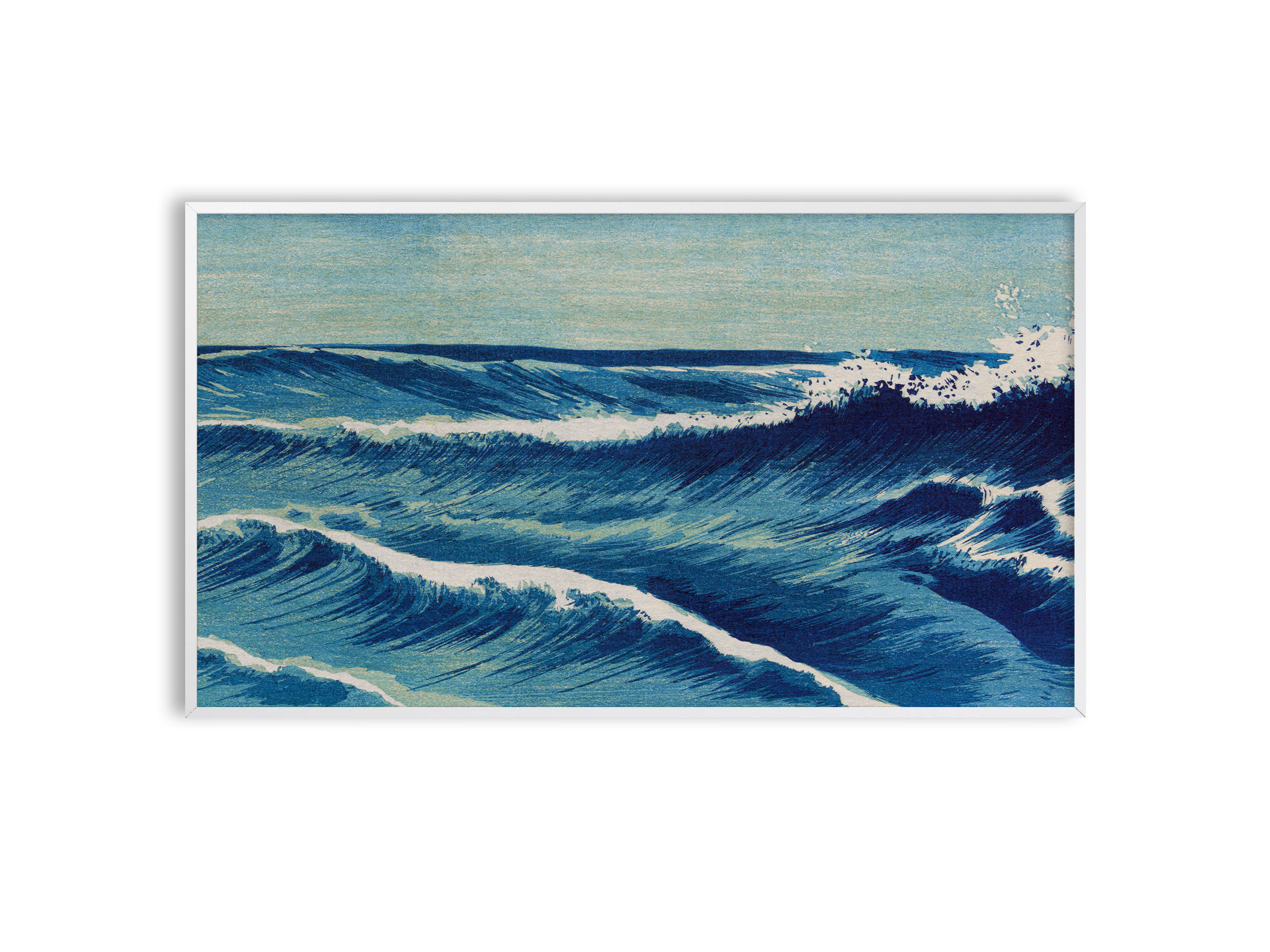 Samsung Frame TV Art Digital Download, Ocean, Wave Painting#286