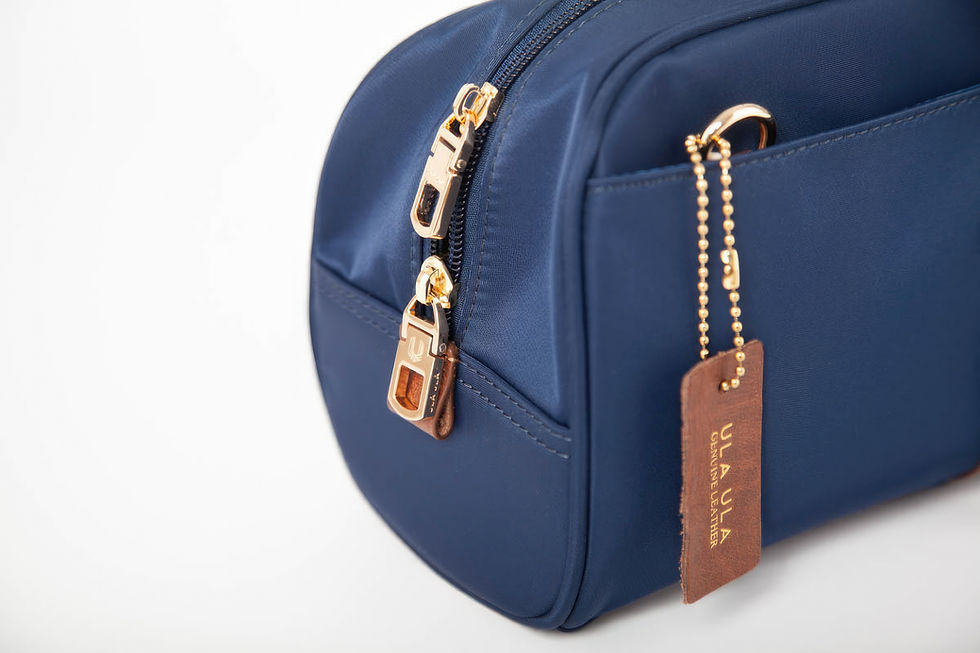 Thumbnail: Ula Ula Flute Boston Bag  - Navyblue