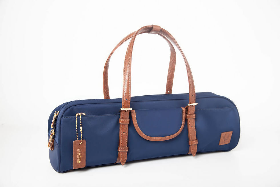 Thumbnail: Ula Ula Flute Boston Bag  - Navyblue