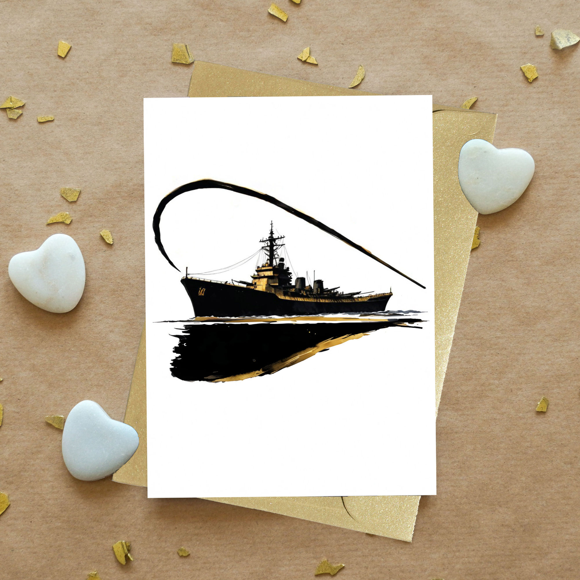 Navy Officer Destroyer Ship Card
