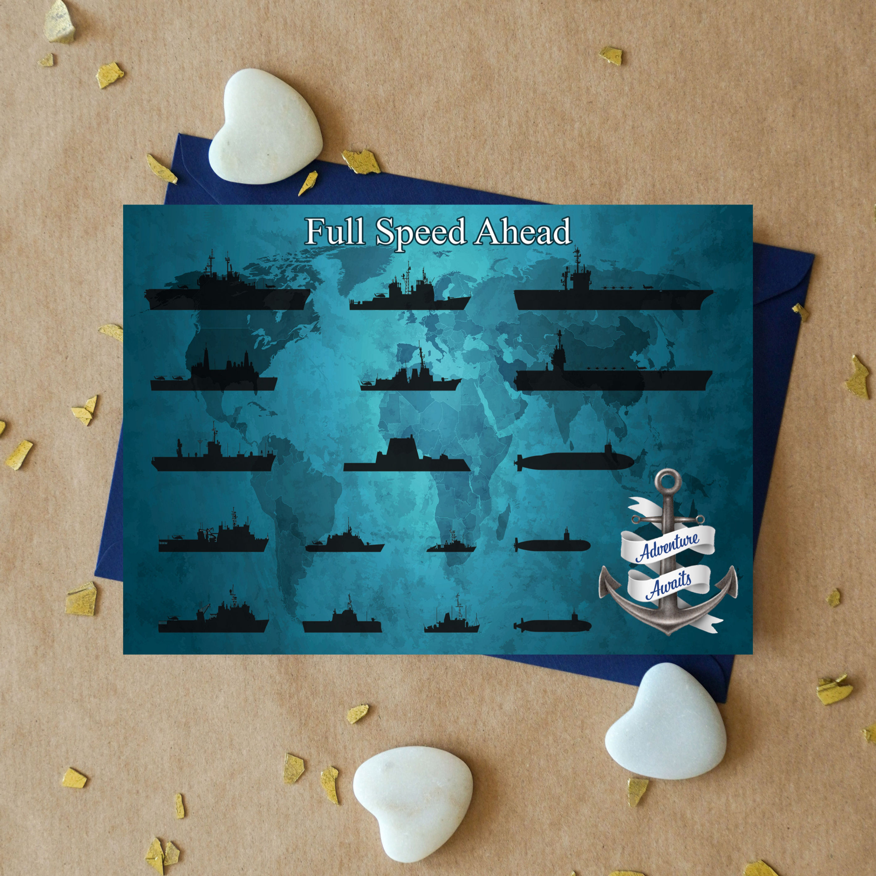 Navy Fleet Image on Card
