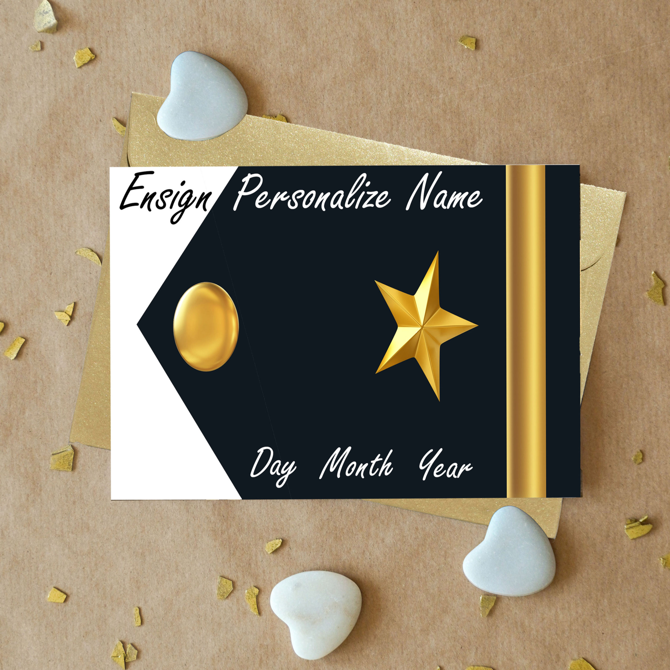 Personalized card for Naval Officer Graduation