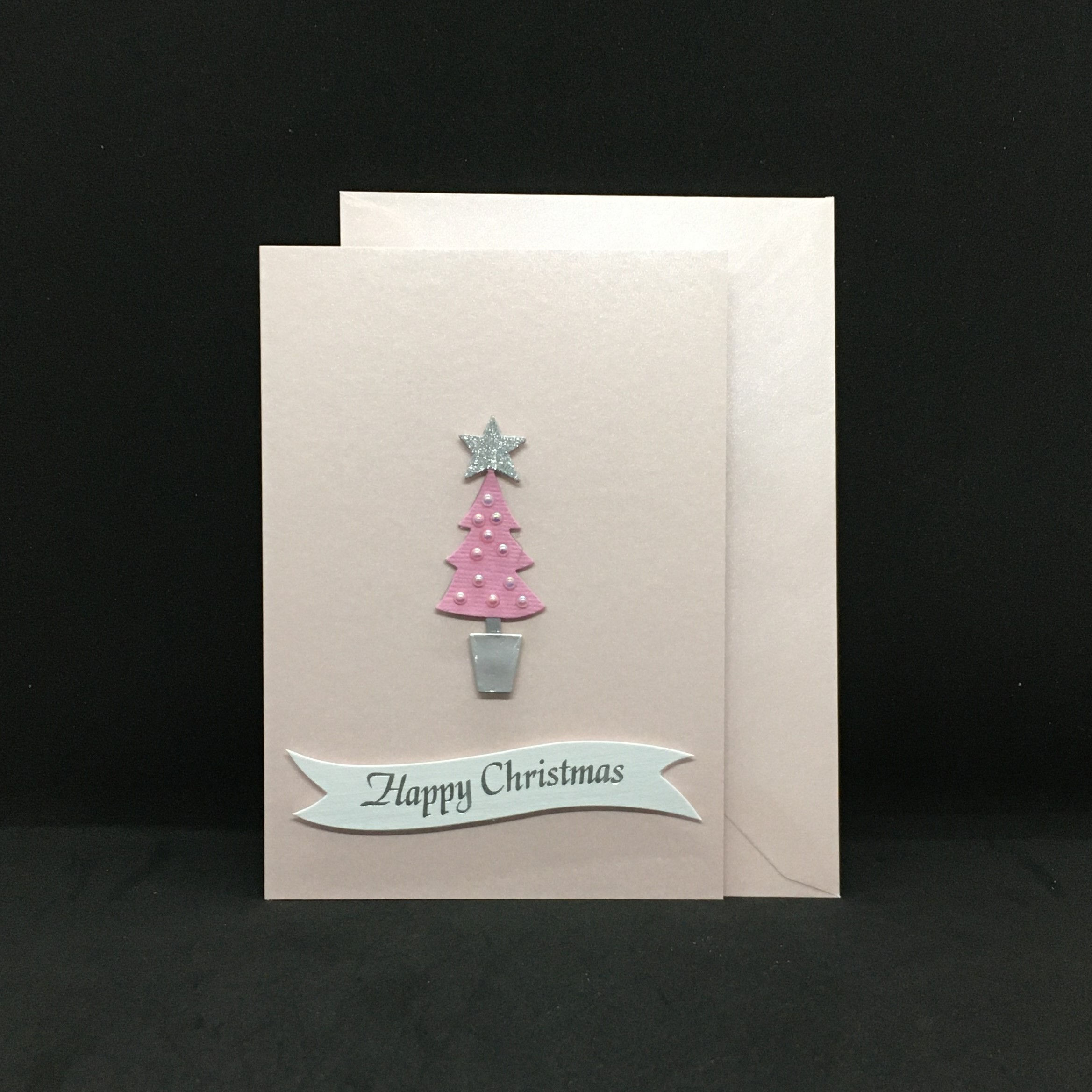 Pink Christmas Tree Christmas Card