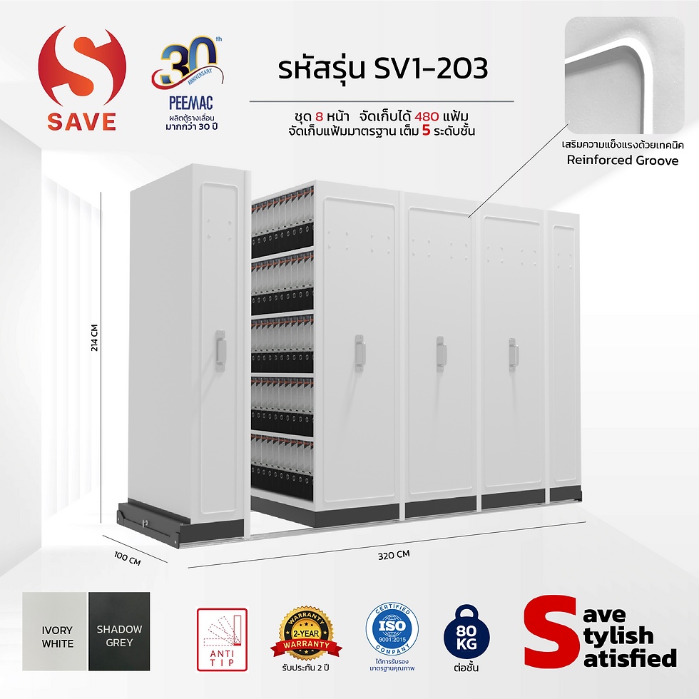 ภาพขนาดย่อ: ตู้รางเลื่อนมือผลัก save ชุด 8 หน้า (SV1-203)