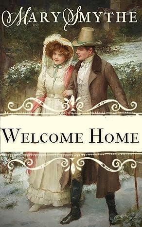 A couple in Regency clothing walking along the path