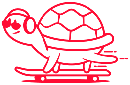 Artie the tortoise skating — Wandr's playful mascot representing slow food with style at an aesthetic cafe in JLT, Dubai