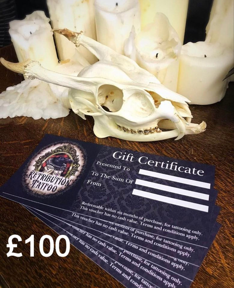 Retribution Tattoo £100 Gift Certificate
