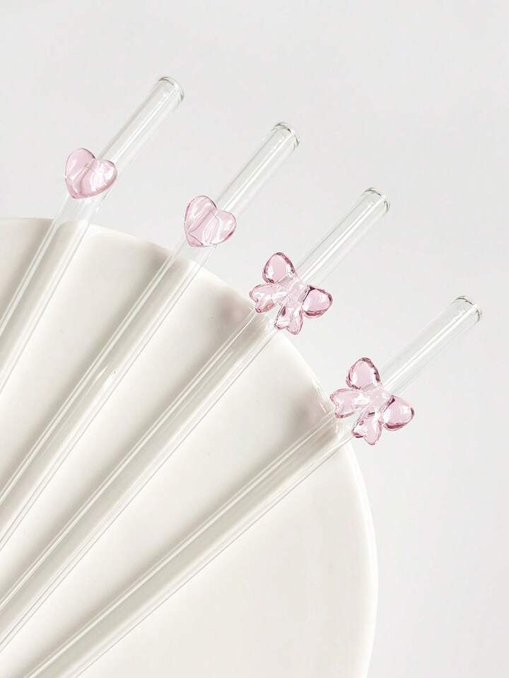 Thumbnail: Heart Glass Straw - Pink