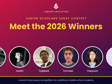 2026 Spring Junior Scholars Essay Contest Medalists