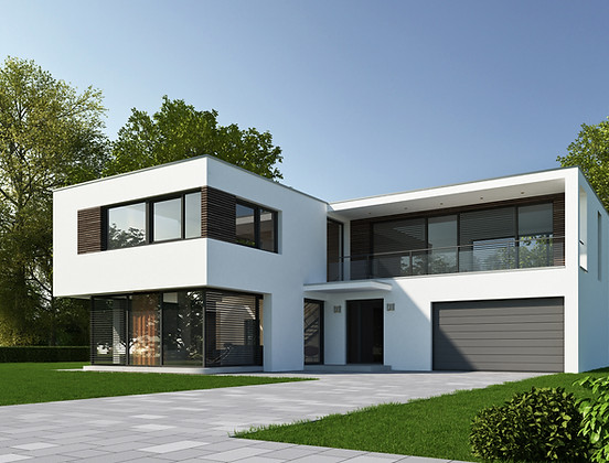 Exterior of Modern Suburban House