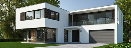 Extérieur de la maison de banlieue moderne