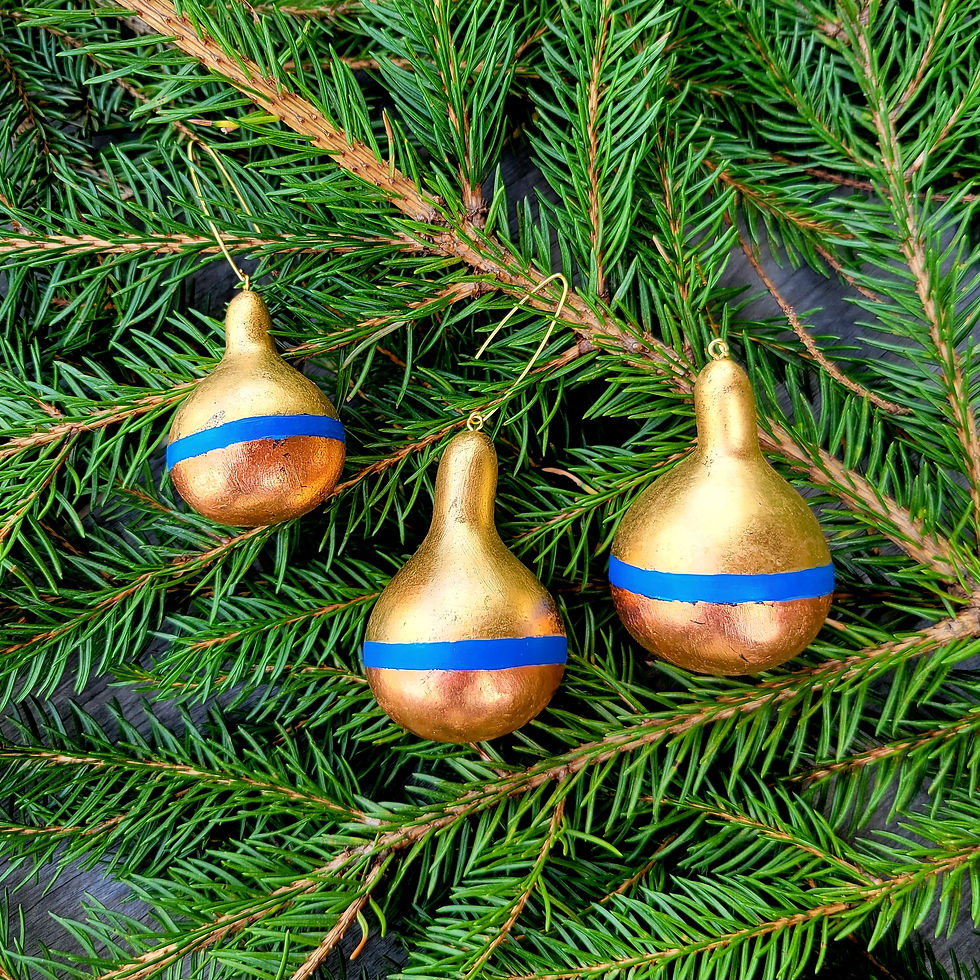 Thumbnail: Blue Striped  Gourd Ornaments