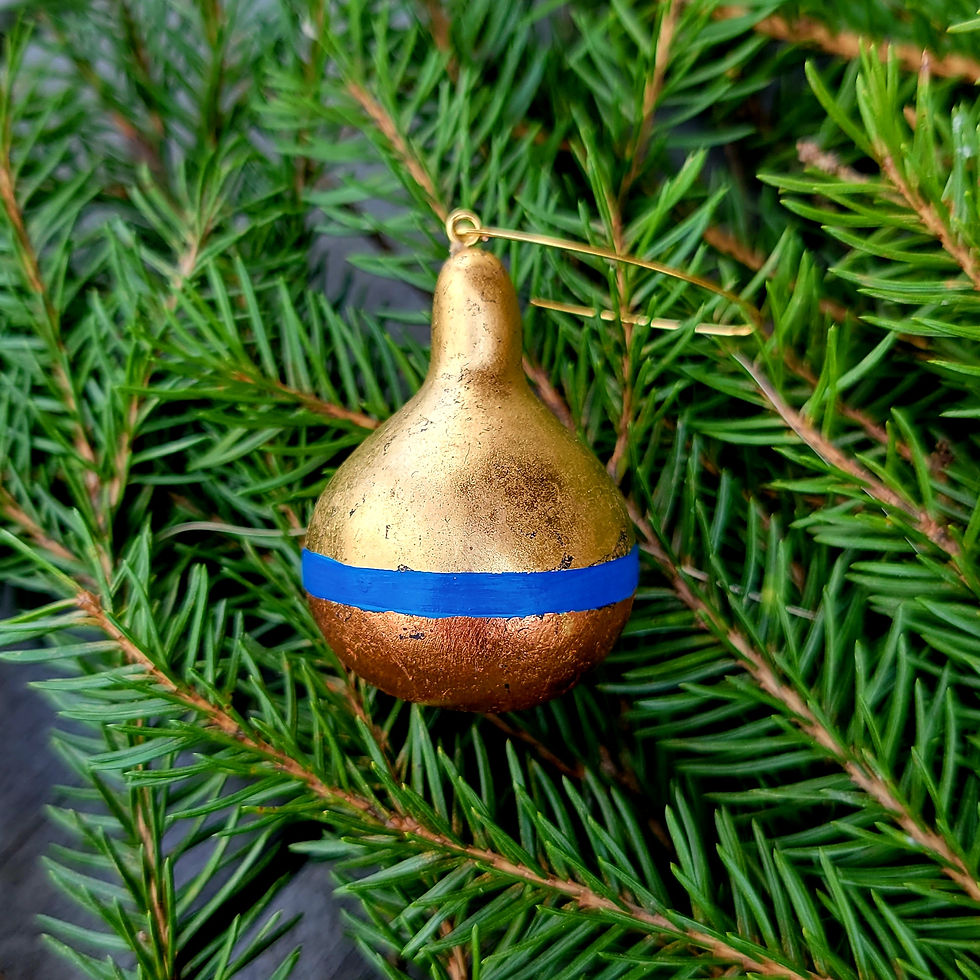 Thumbnail: Blue Striped  Gourd Ornaments