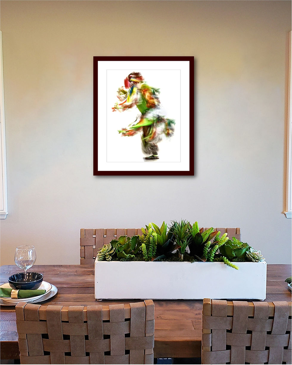 Men's Grass - Side - Green No. 1 print matted and framed from