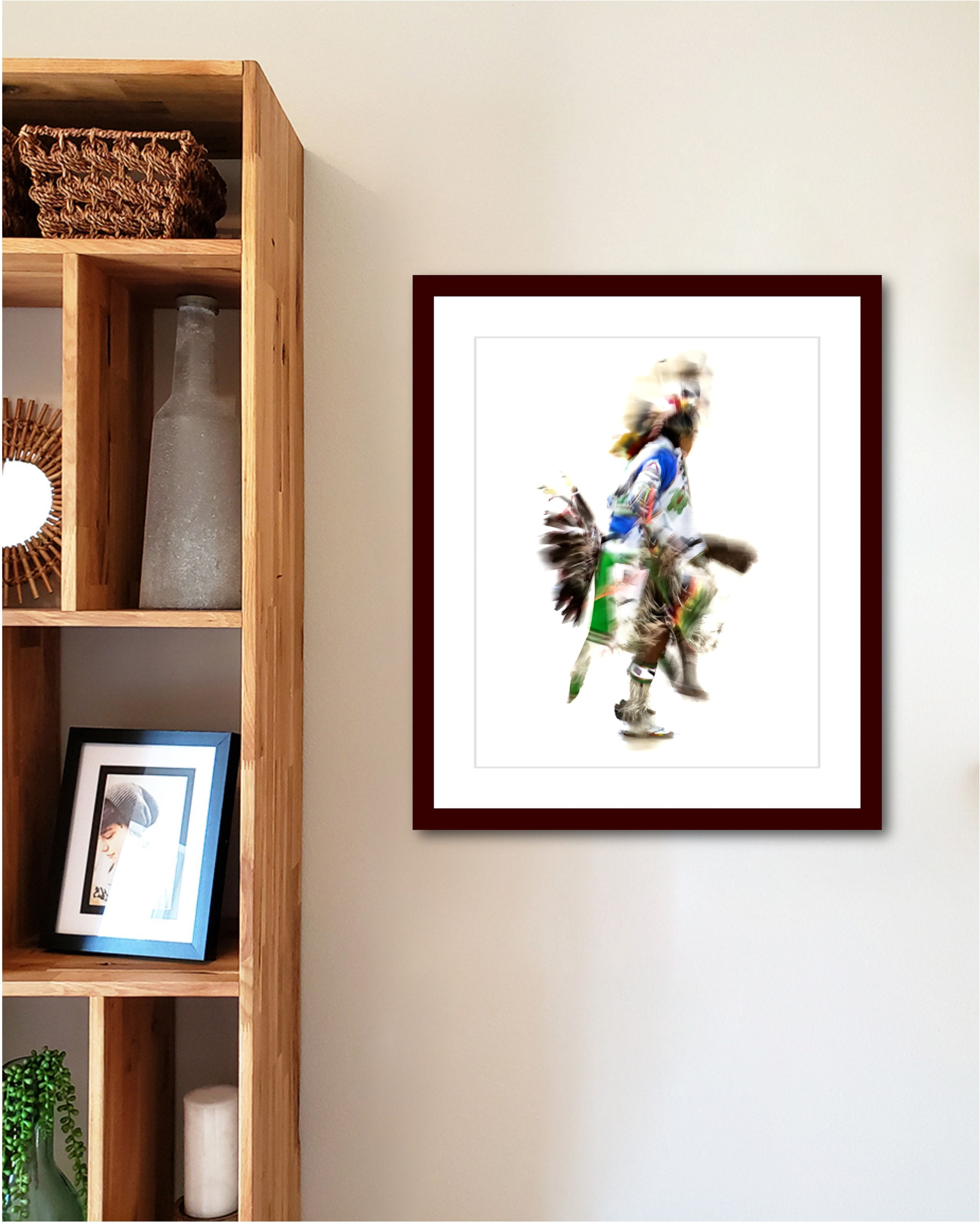 Men's Traditional - Side - Blue and Green print, matted and framed from