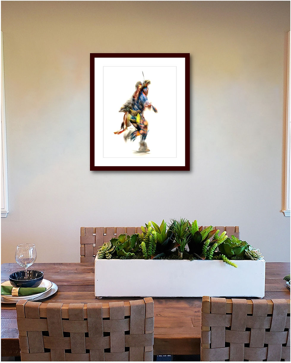 Chicken - Side - Multicolored No. 1 print matted and framed from