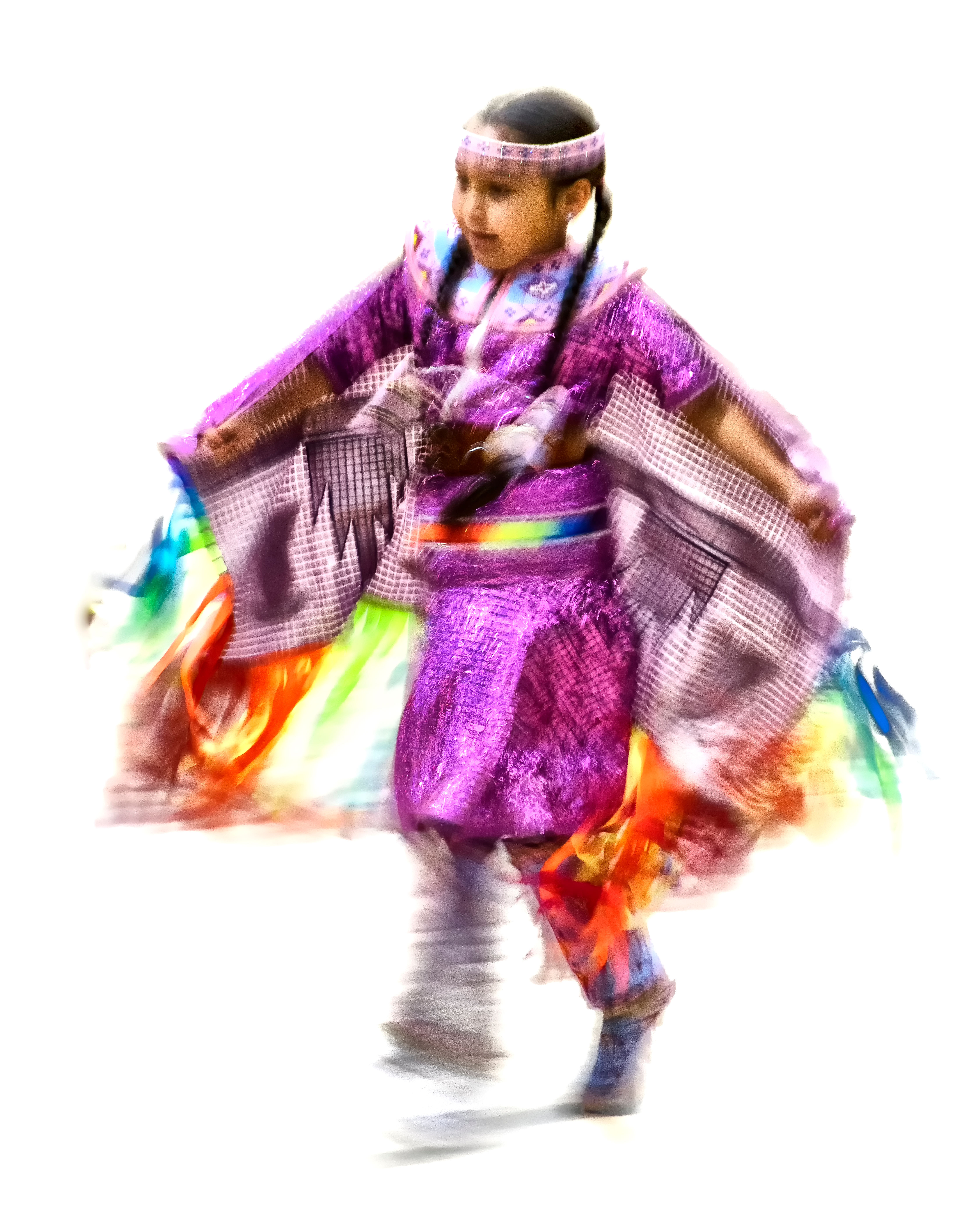 Youth Fancy Shawl - Facing - Purple No. 2 print (unframed) from