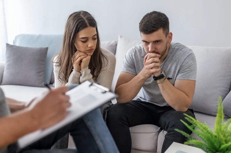 Couple getting pre-marital counseling