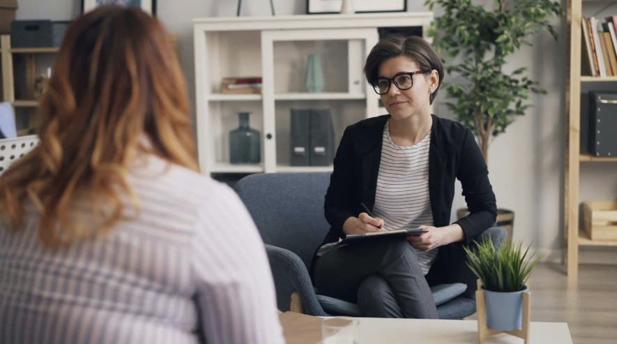 Adult woman receiving therapy