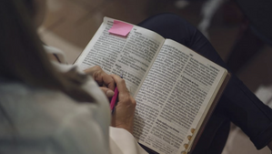 Woman reading the Bible