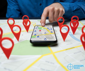 a phone map with several different pins