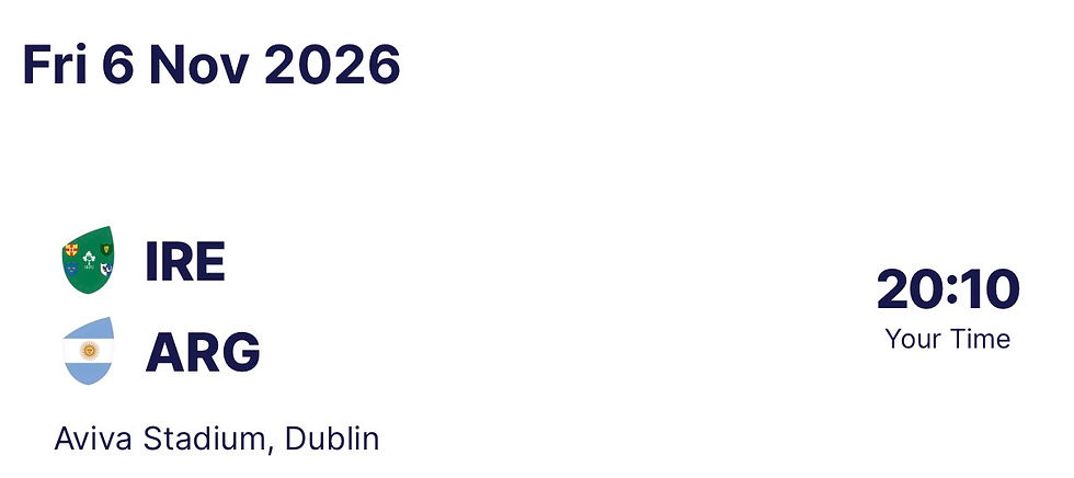 Ireland Vs Argentina