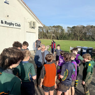 A&B MP Brendan O’Hara Councillor Ian MacQuire and SRU Stewart Milne Visit Club