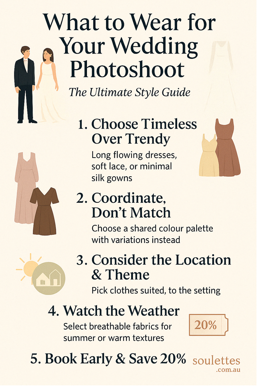 ✨ What to Wear for Your Wedding Photoshoot: The Ultimate Style Guide - Infographic