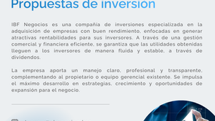 IBF Negocios: Propuestas de inversión