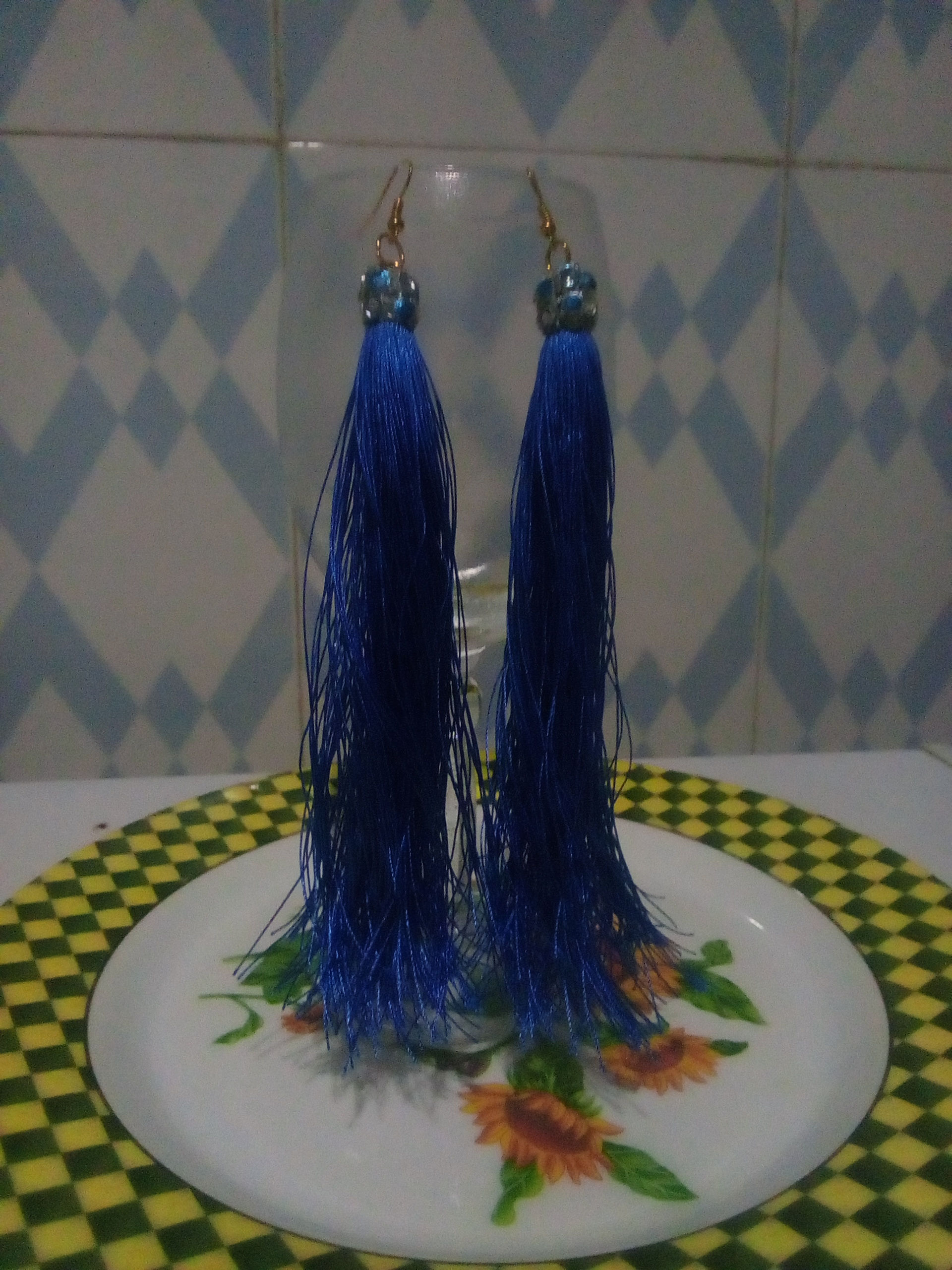 Royal Blue Tassel Earrings