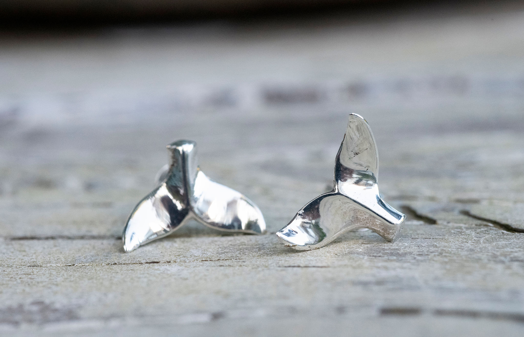 Whale Tail Stud Earrings