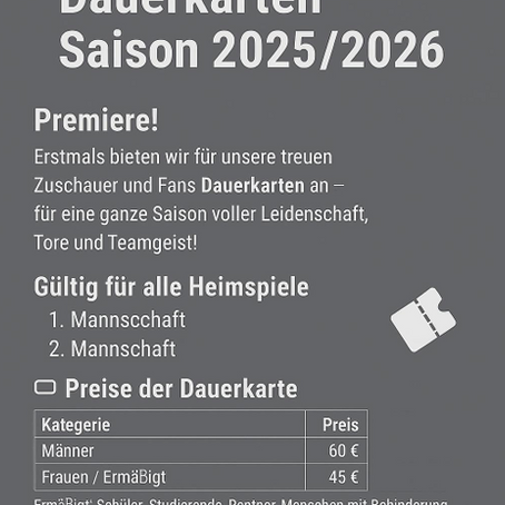 NEU: Dauerkarte für die Saison 2025/26