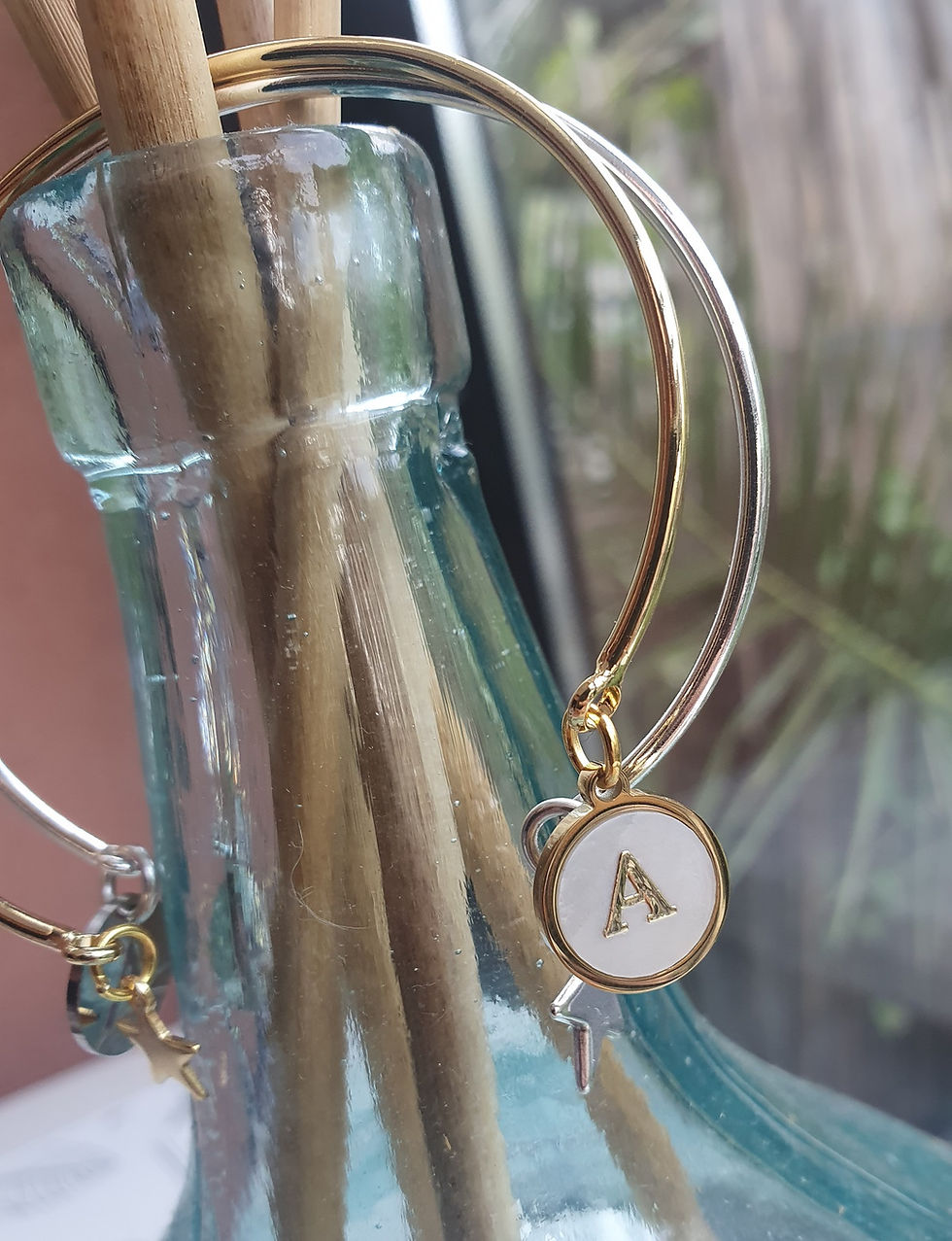 Miniature : Demi jonc doré lettre nacre