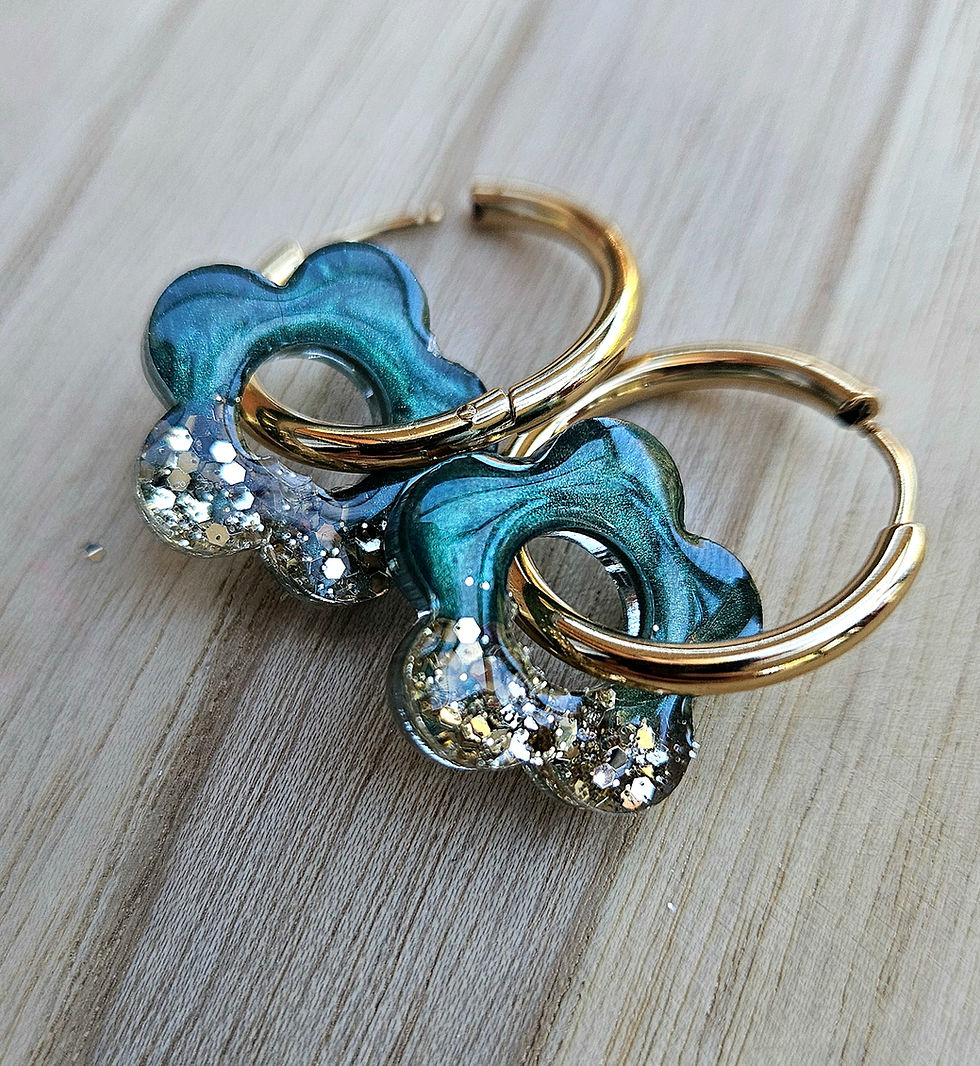 Miniature : Bar à boucles ✨️ Pendentif fleur paillettes 20mm