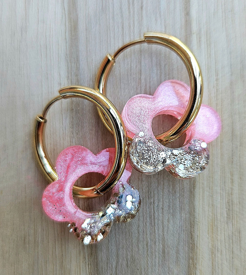 Miniature : Bar à boucles ✨️ Pendentif fleur paillettes 20mm