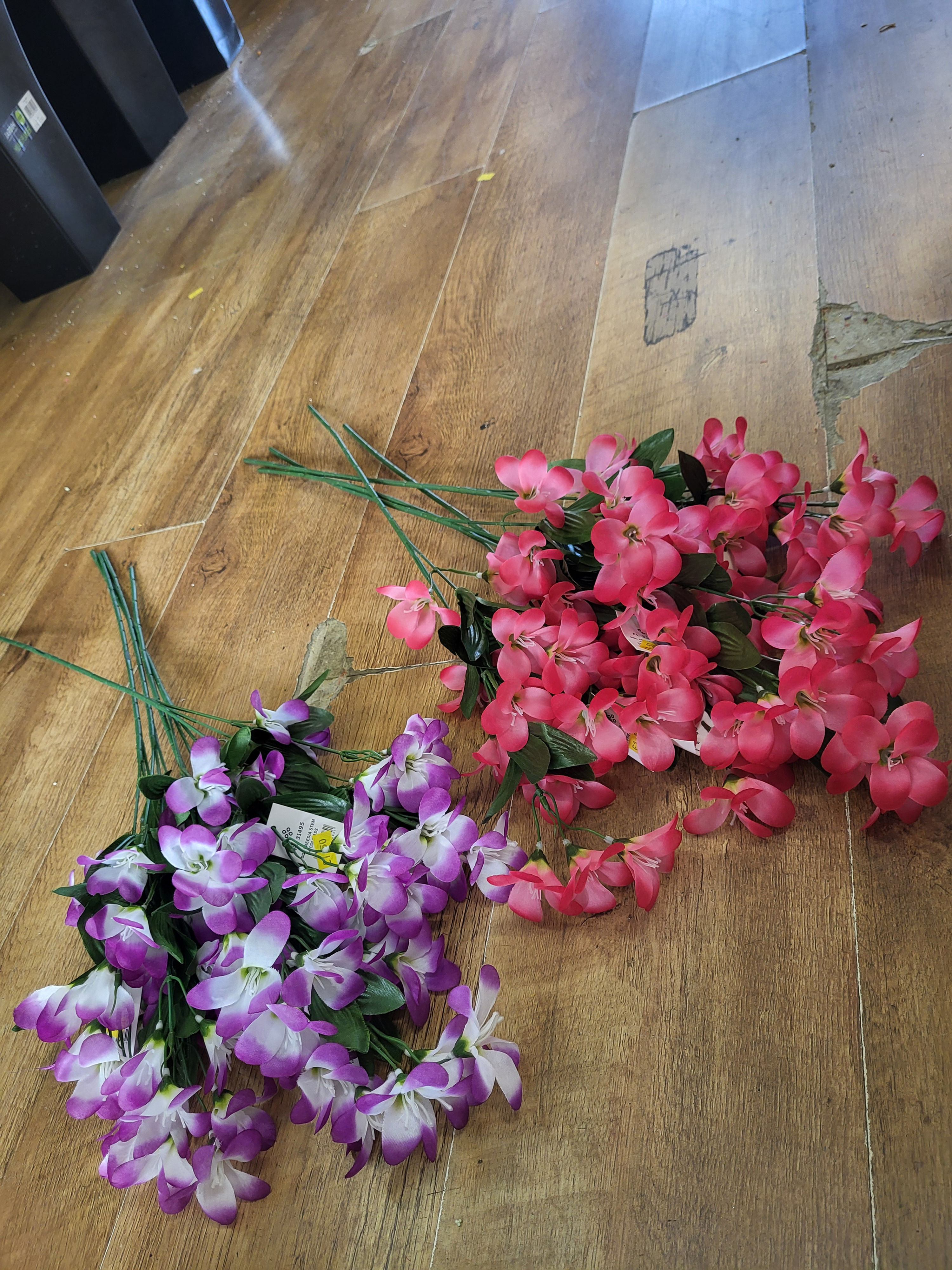 Bundle of 10 Long stem freesia  - 5 pink/5 purple and white