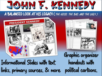 John F Kennedy: quotes, cartoons, foreign/domestic legacy PPT & handout ...