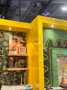 yellow and green kitchen cabinet