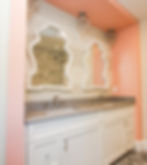 Custom double vanity using a vertical pittcon.
