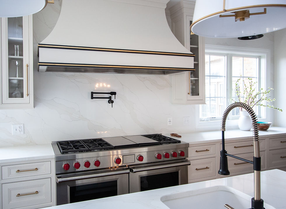 Custom range hood over double stoves