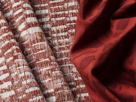 red cut velvet outdoor performance fabric