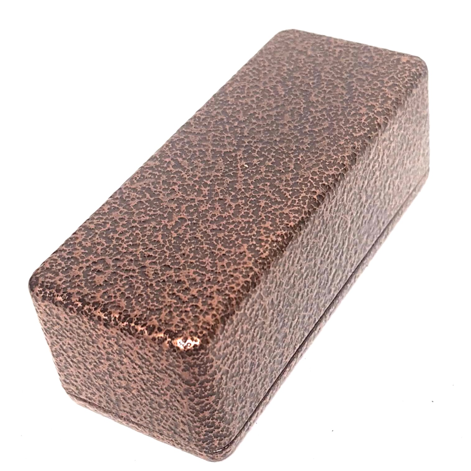 undrilled enclosure with a marbled bronze paint finish