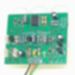 front view of completed guitar pedal circuit board