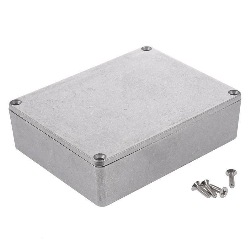 plain brushed aluminum enclosure with screw holes at each corner and screws separately on the side
