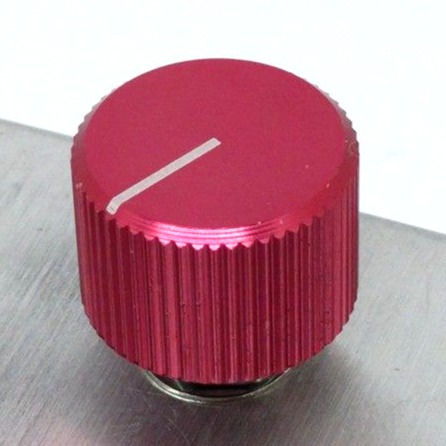 red aluminum knob