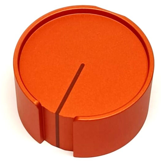 Thumbnail: top view of a red aluminum knob