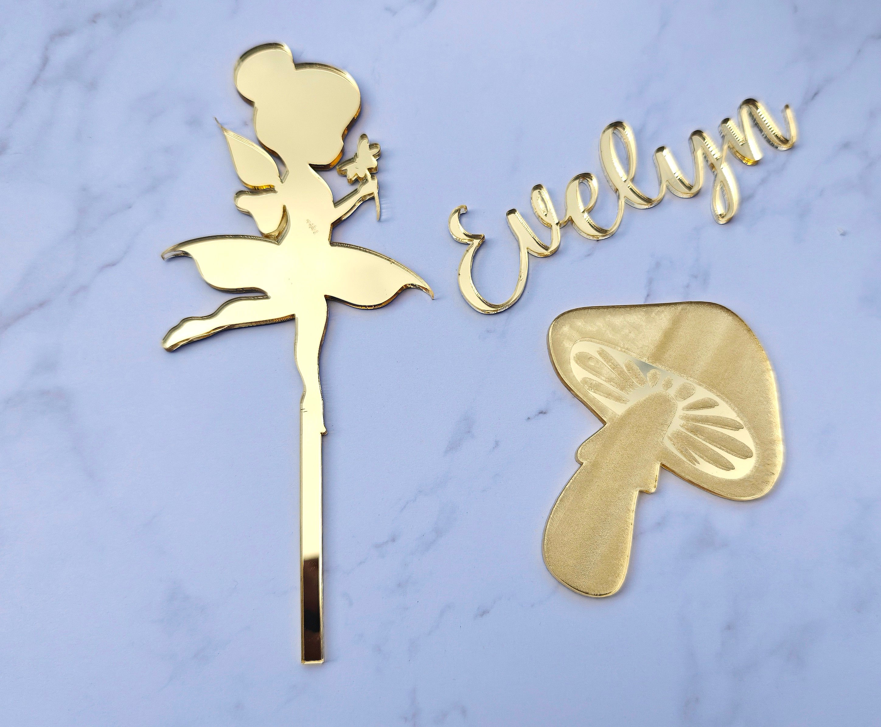 Acrylic Fairy topper & charm set